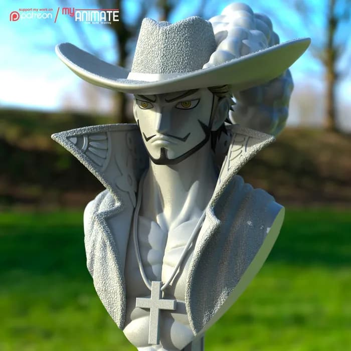 STL - mihawk bust myanimate legend