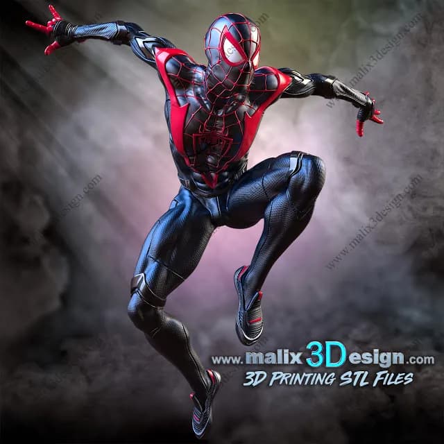 STL - Miles Morales Spider Man vs Rhino