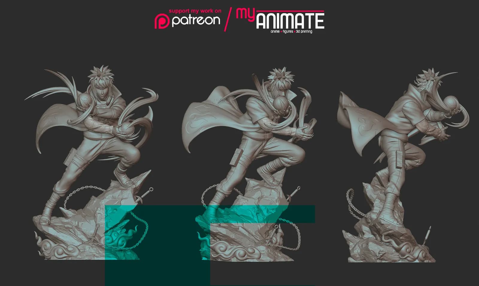 STL - Minato Namikaze render 3