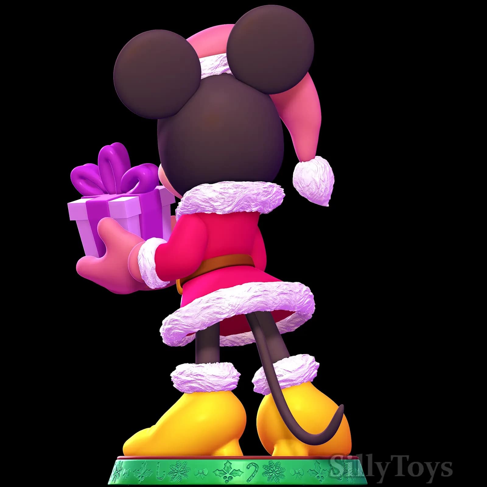 STL - Minnie Mouse Navideña con Regalo render 2