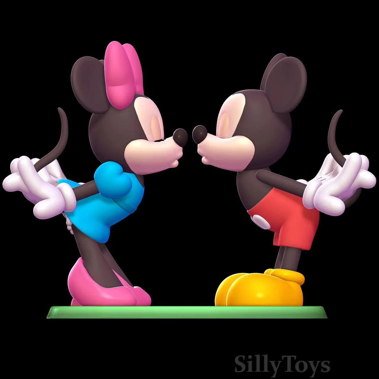 STL - Minnie y Mickey Mouse besándose