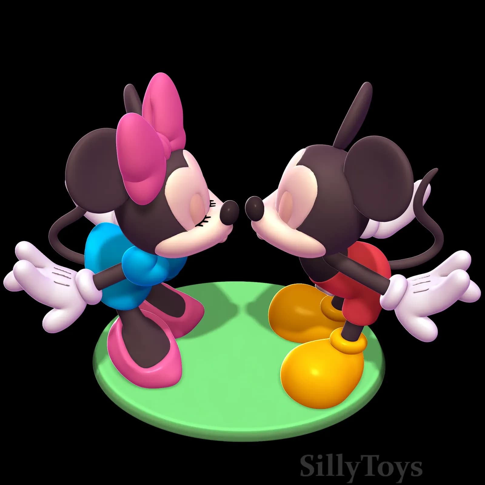 STL - Minnie y Mickey Mouse besándose render 5