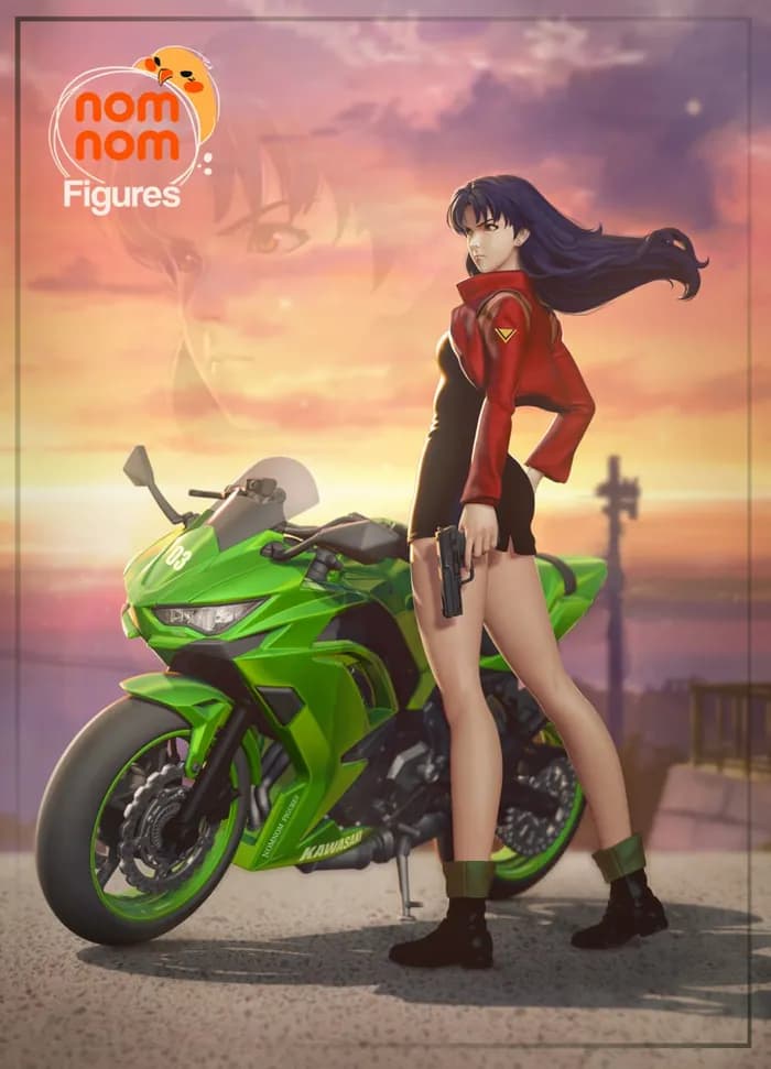 STL - Misato Katsuragi con moto