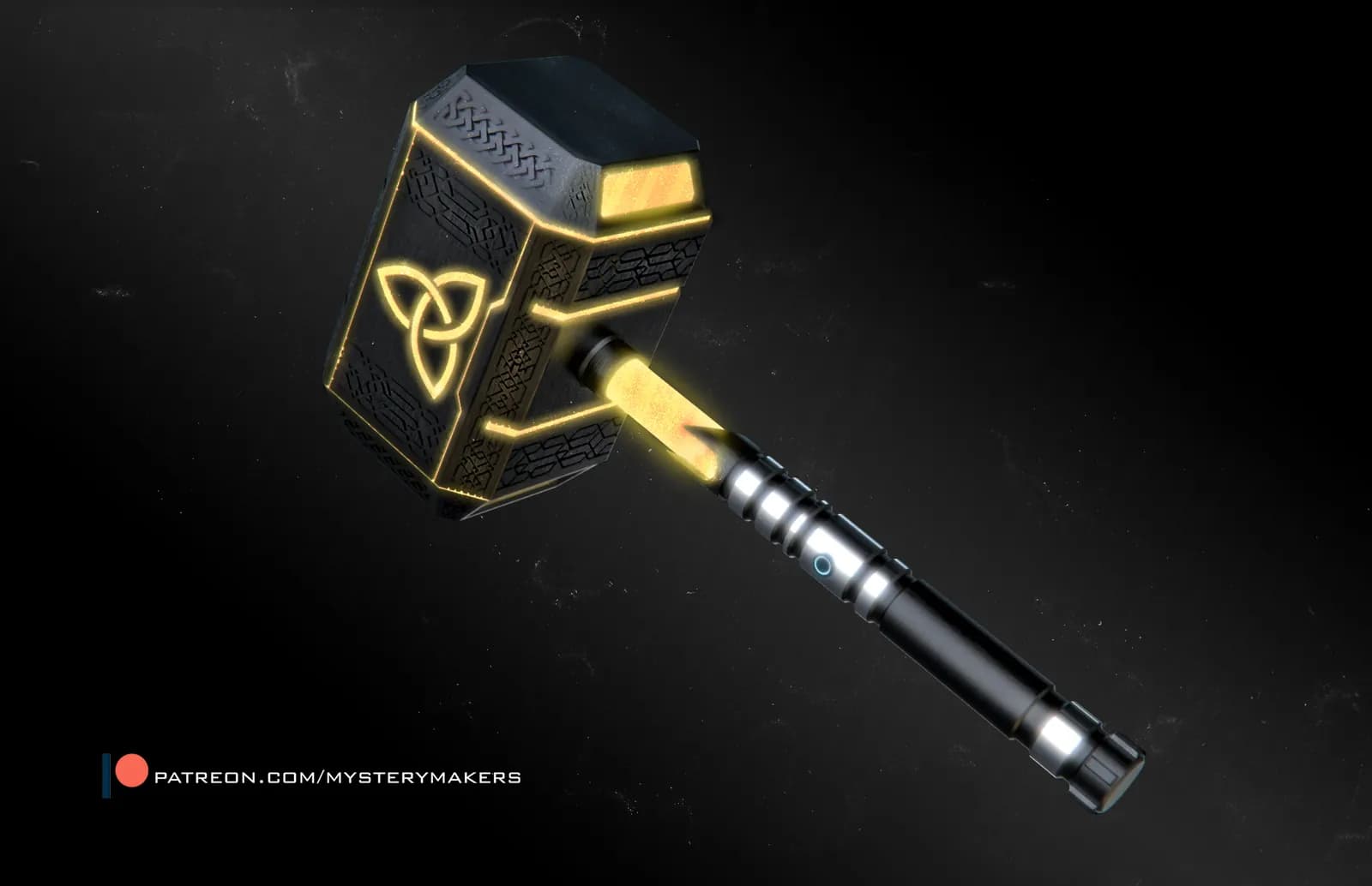 STL - Mjolnir con Luz render 4