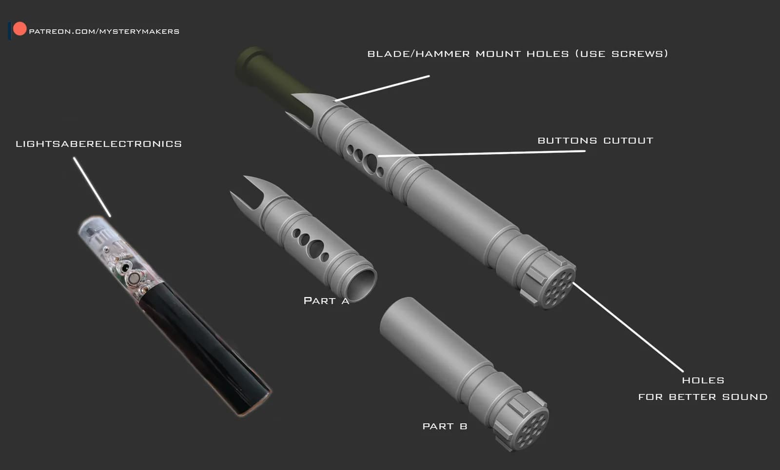 STL - Mjolnir con Luz render 5