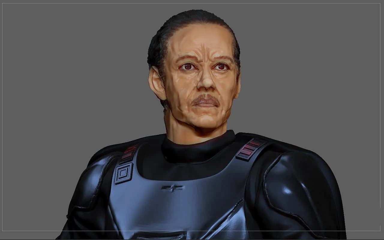 STL - Moff Gideon con Darksaber render 3
