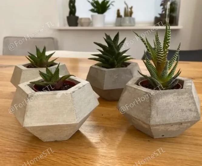 STL - Molde para maceta hexagonal render 2