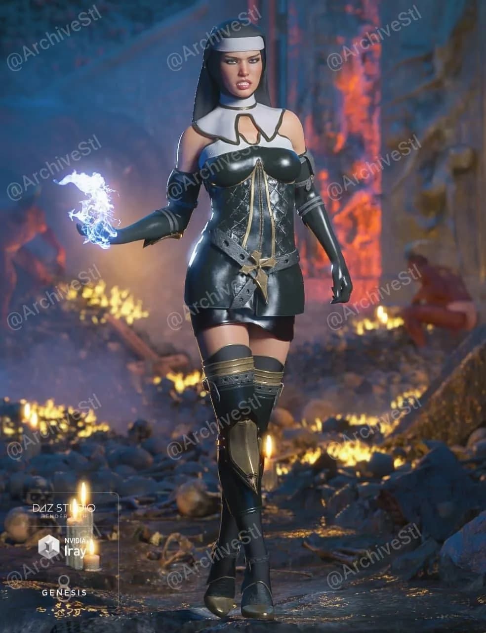 STL - Monja de Combate Oscuro