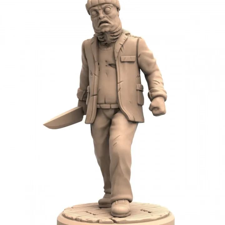 STL - Monje siniestro con antorcha render 3