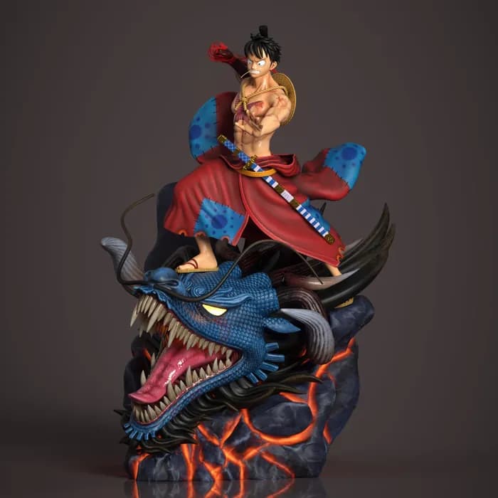 STL - monkey dluffy vs kaido render 2