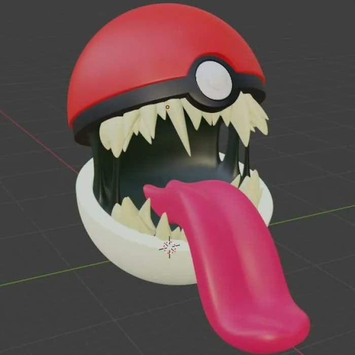 STL - Monstruo Pokebola con lengua
