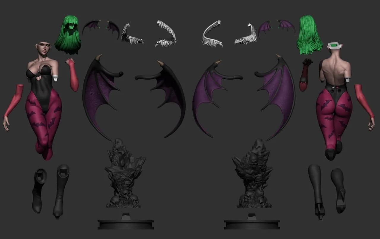 STL - Morrigan Aensland figura render 2