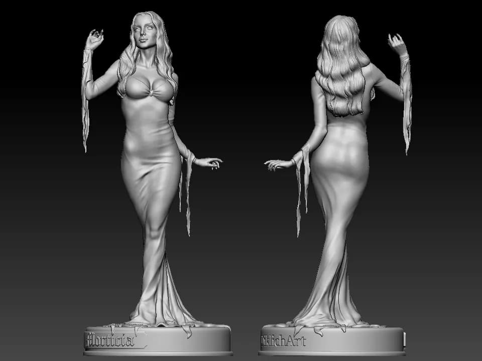 STL - Morticia Addams figura