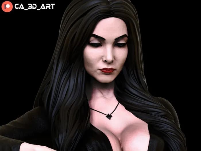STL - Morticia Addams figura gótica