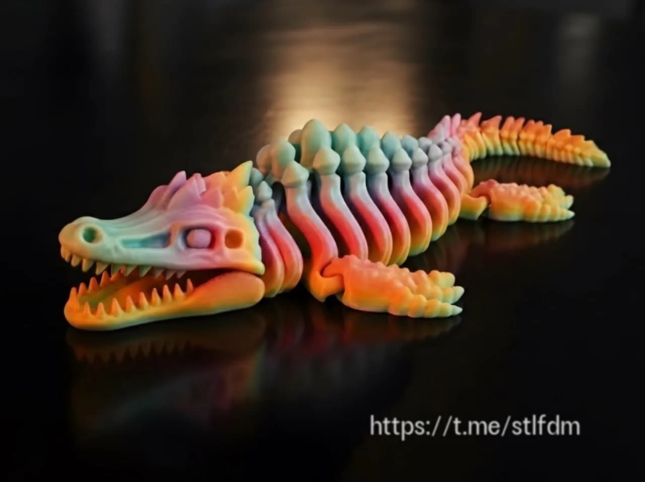 STL - Mosasaurus esquelético articulado
