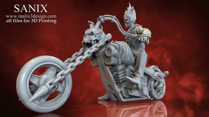 STL - Motorista Fantasma Motociclista