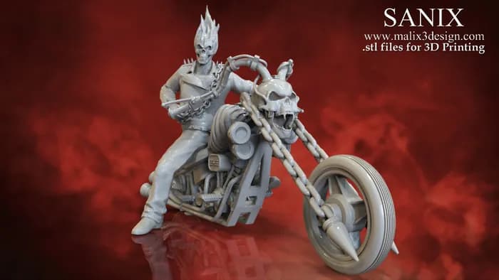 STL - Motorista Fantasma Motociclista