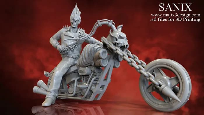 STL - Motorista Fantasma Motociclista