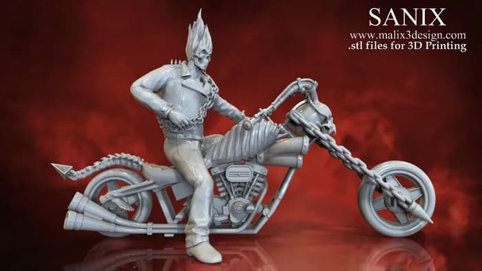 STL - Motorista Fantasma Motociclista