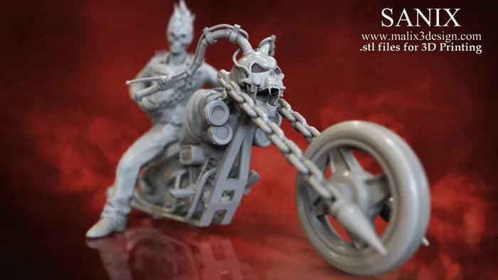 STL - Motorista Fantasma Motociclista