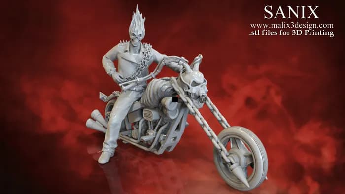 STL - Motorista Fantasma Motociclista