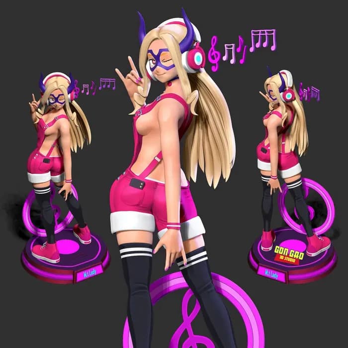 STL - mount lady loves music render 2