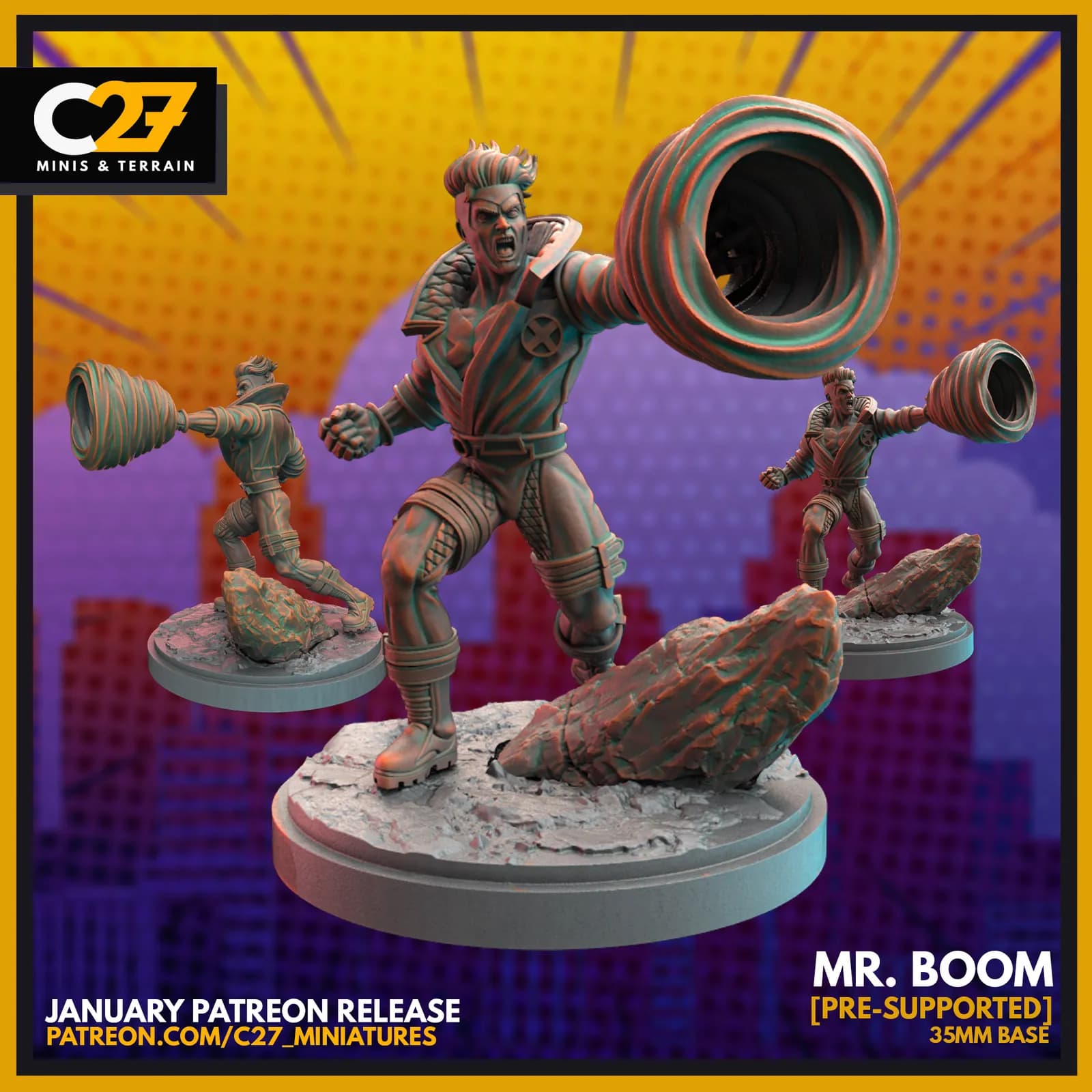 STL - Mr. Boom figura 3D render 2