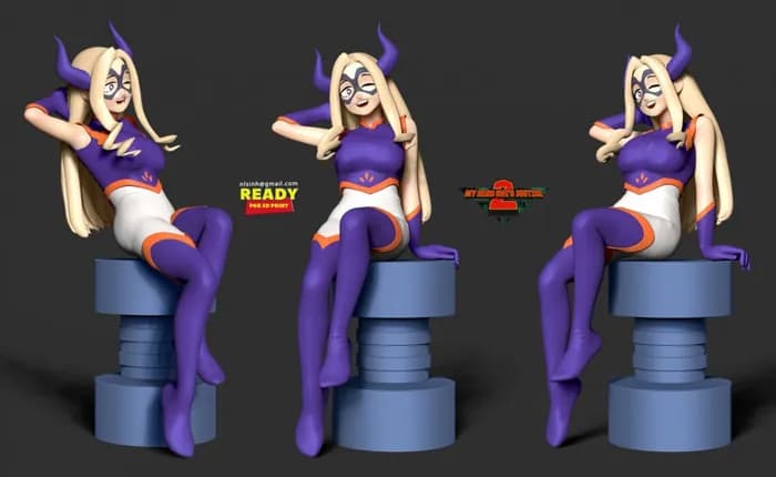 STL - mt lady my hero academia fanart render 3
