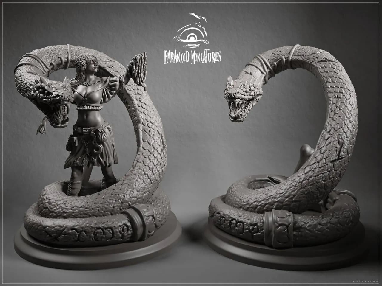 STL - Mujer Ninja con Serpiente