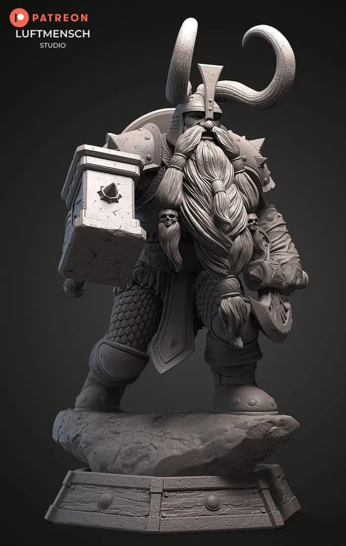 STL - muradin bronzebeard 1 10 render 2