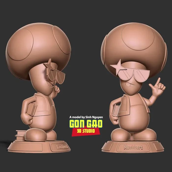 STL - mushbert fanart render 4
