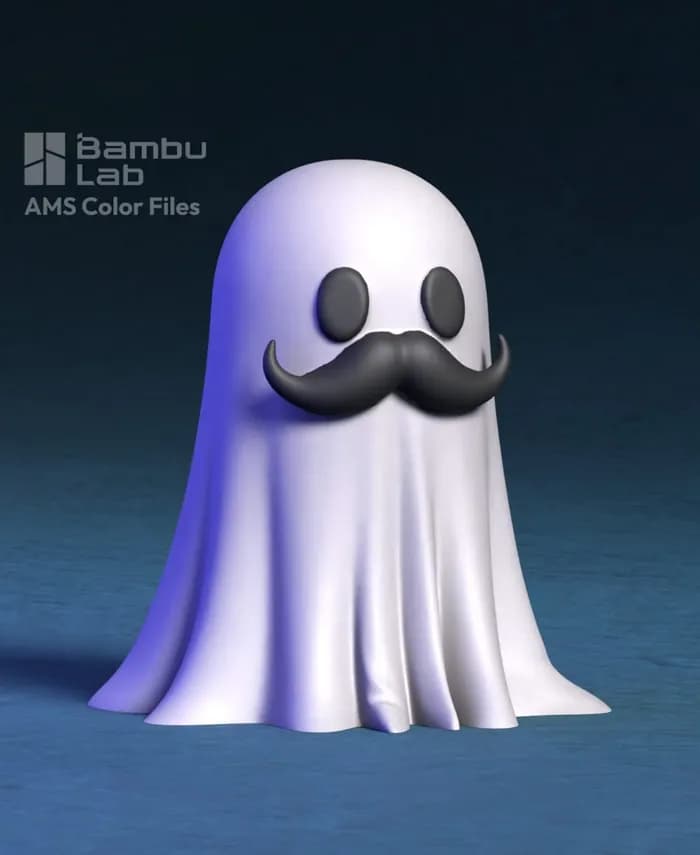 STL - mustache ghost