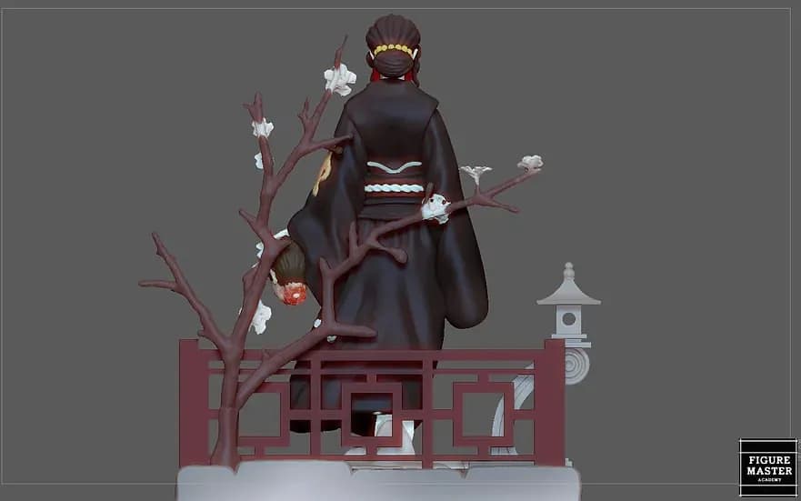 STL - Muzan Kibutsuji Kimono render 4