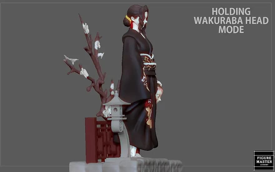 STL - Muzan Kibutsuji Kimono 2 render 3