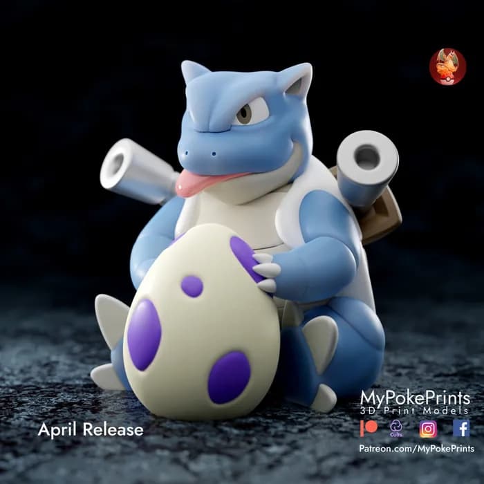 STL - mypokeprints egg blastoise render 2