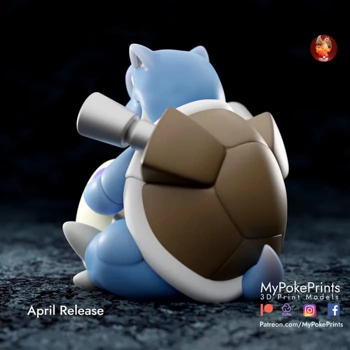 STL - mypokeprints egg blastoise render 3