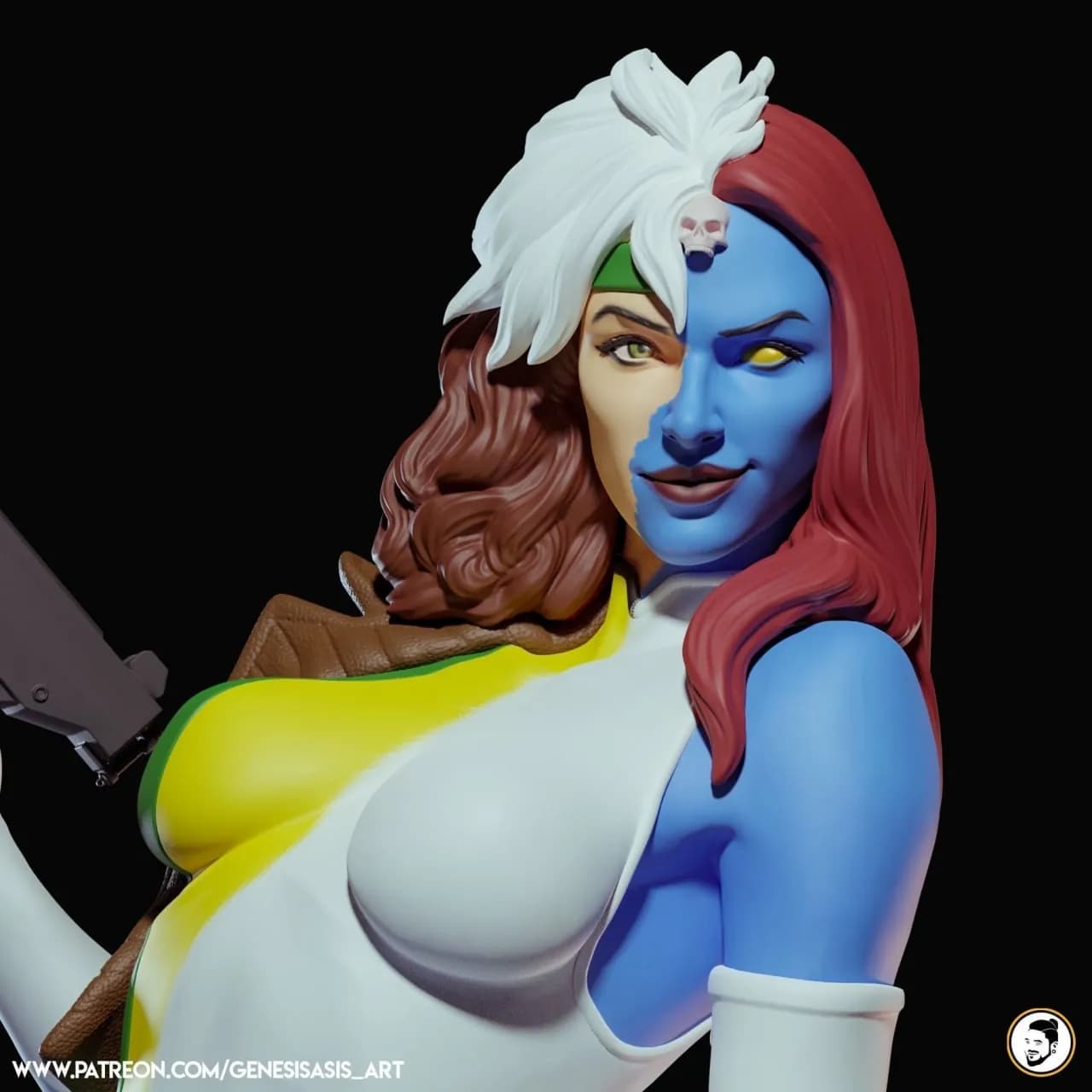 STL - Mystique y Rogue Fan Art Figura render 2