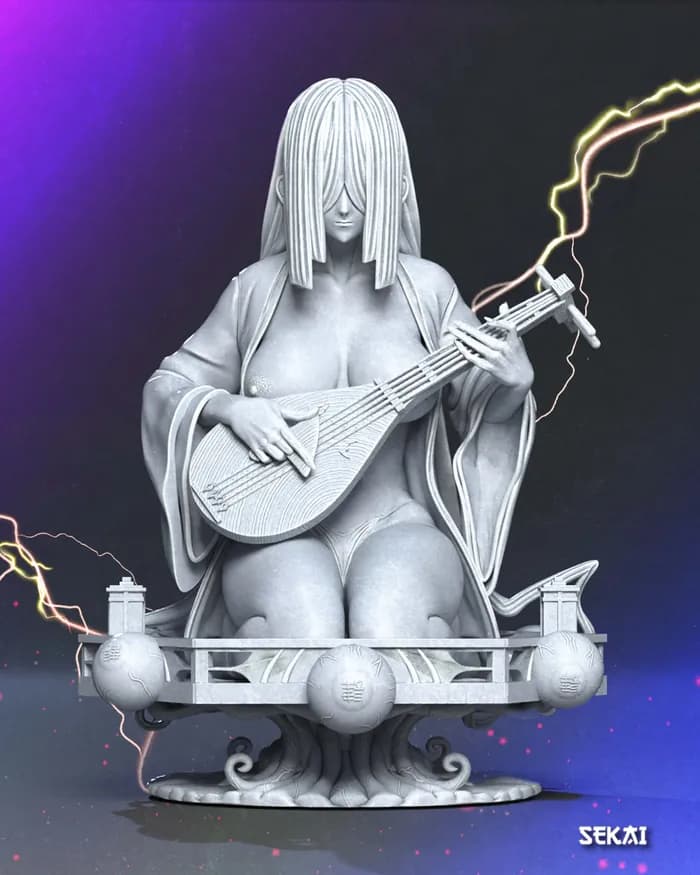STL - Nakime Figura Demon Slayer render 5