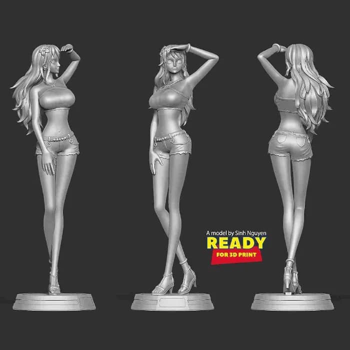 STL - Nami con bikini de verano render 4