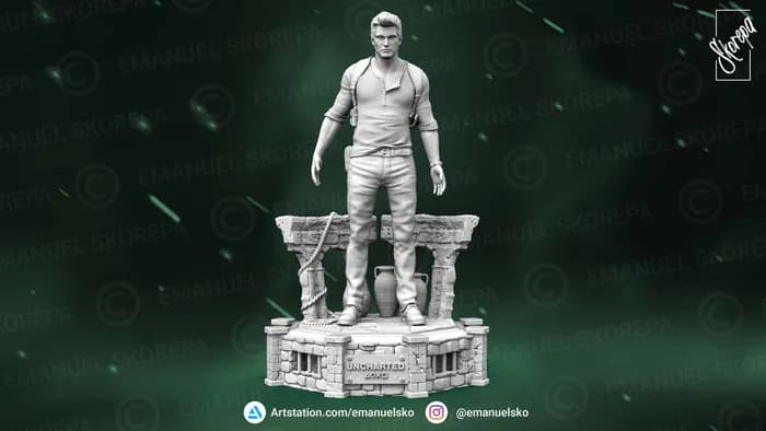 STL - Nathan Drake Uncharted 4 render 2