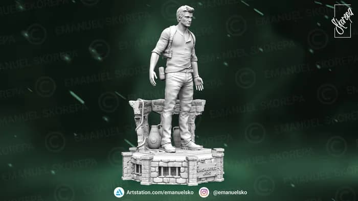 STL - Nathan Drake Uncharted 4 render 3