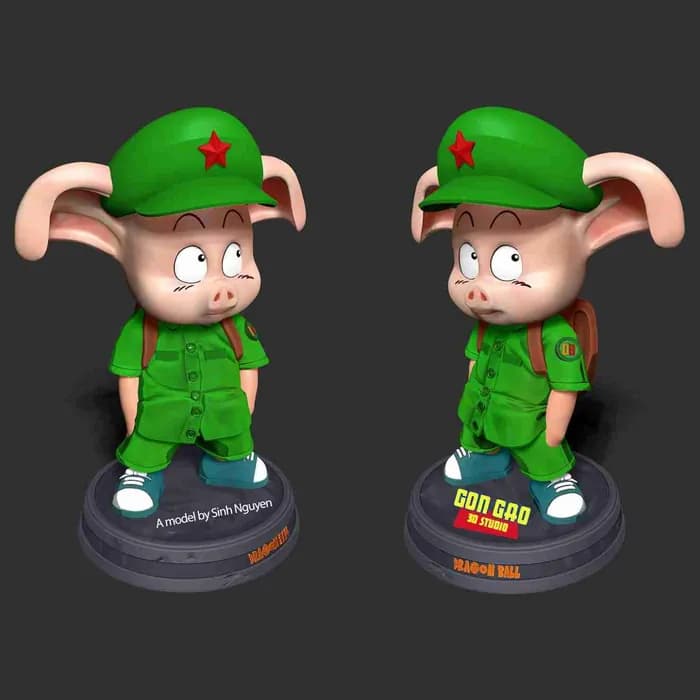STL - naughty oolong dragon ball fanart render 3