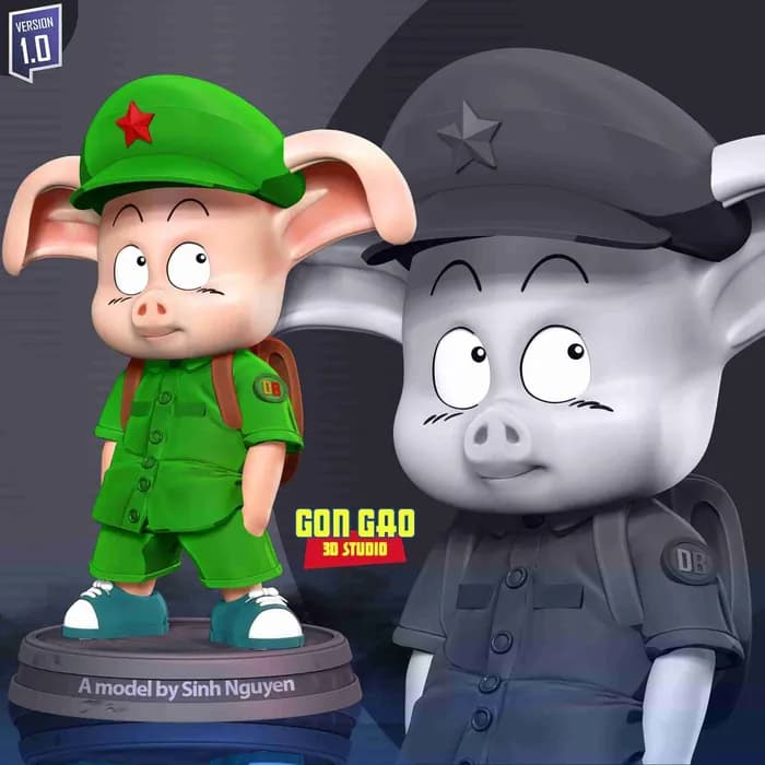 STL - naughty oolong dragon ball fanart render 5