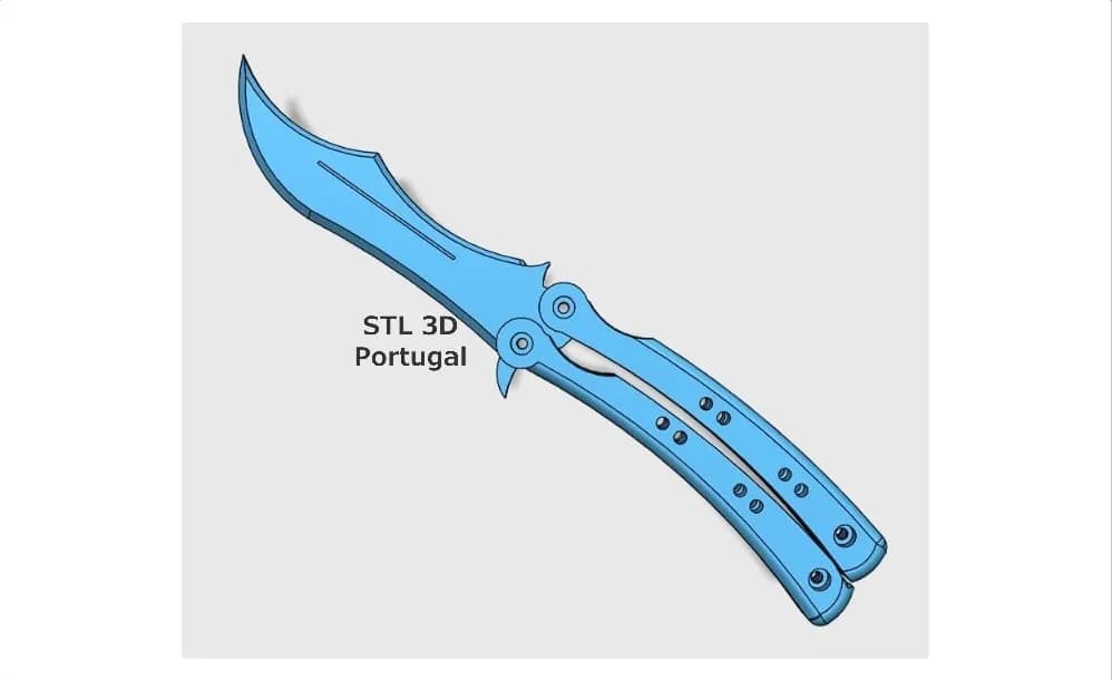 STL - Navaja Mariposa CS:GO Plegable