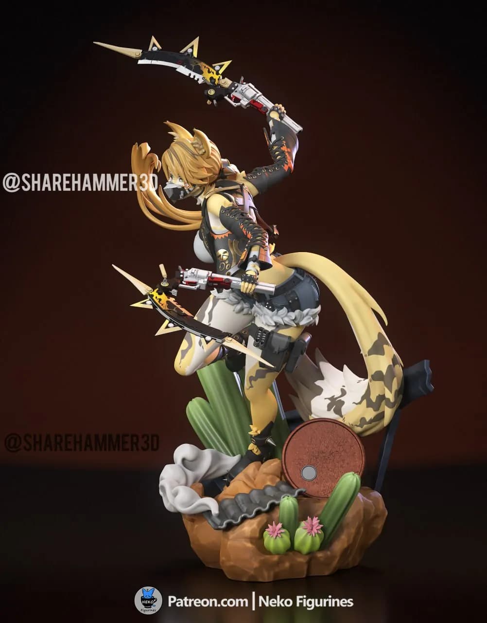 STL - Neko guerrera Zenless Zone Zero render 5