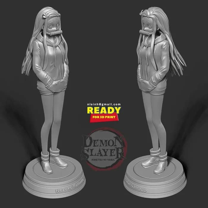 STL - nezuko kamado demon slayer fanart render 3