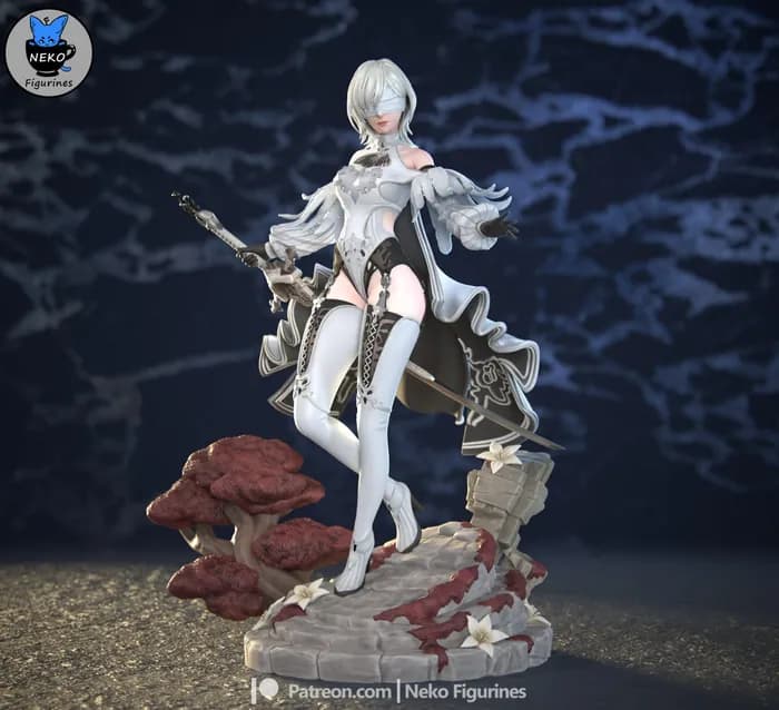 STL - nier yorha no 10 render 4