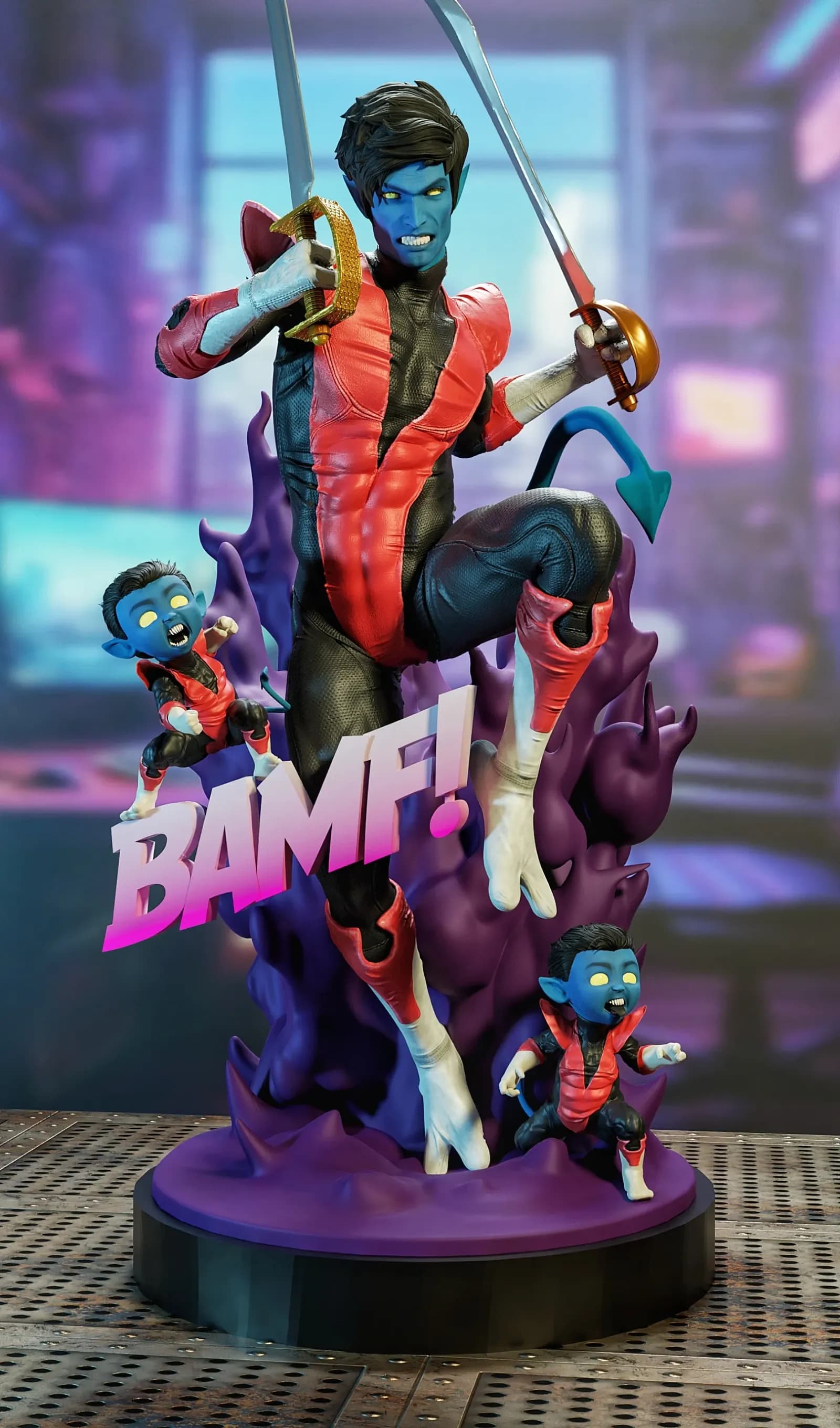 STL - Nightcrawler figura de acción render 2