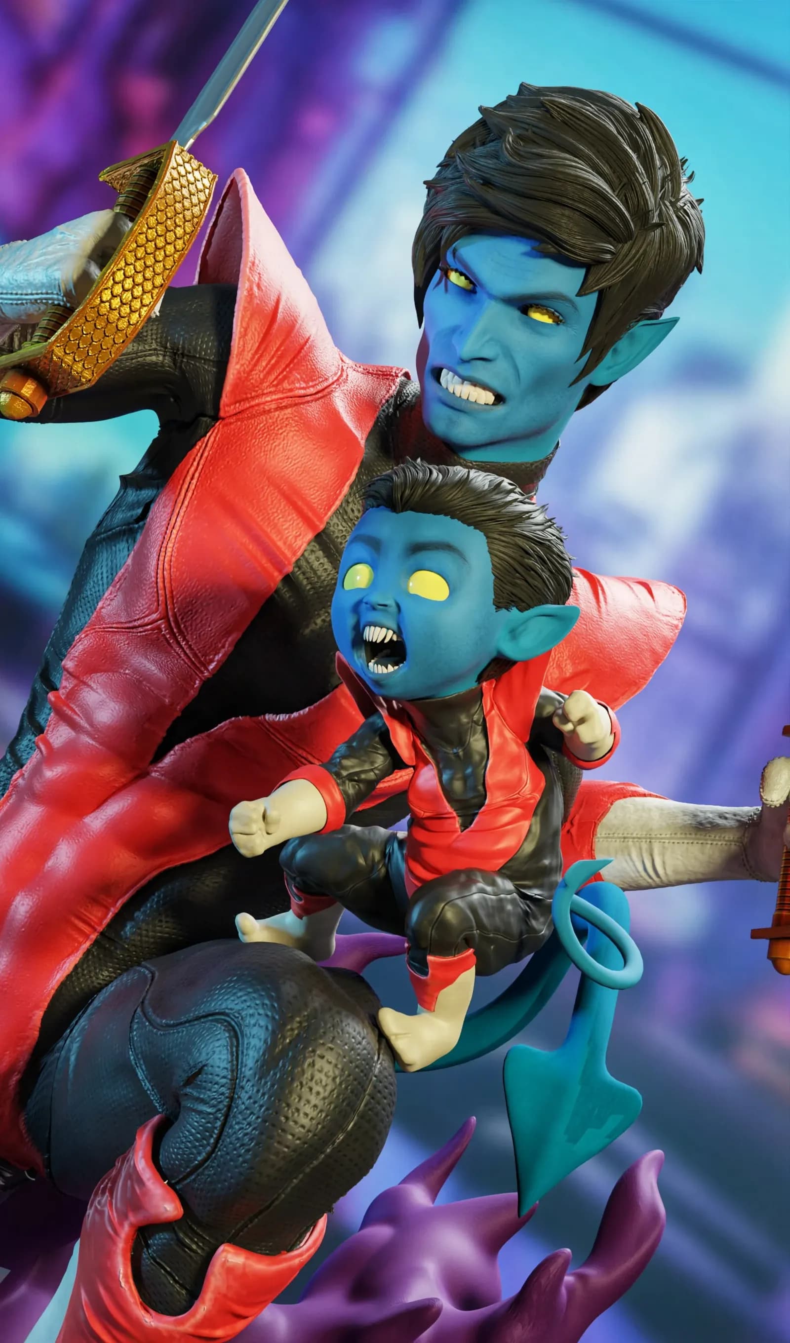 STL - Nightcrawler figura de acción render 3