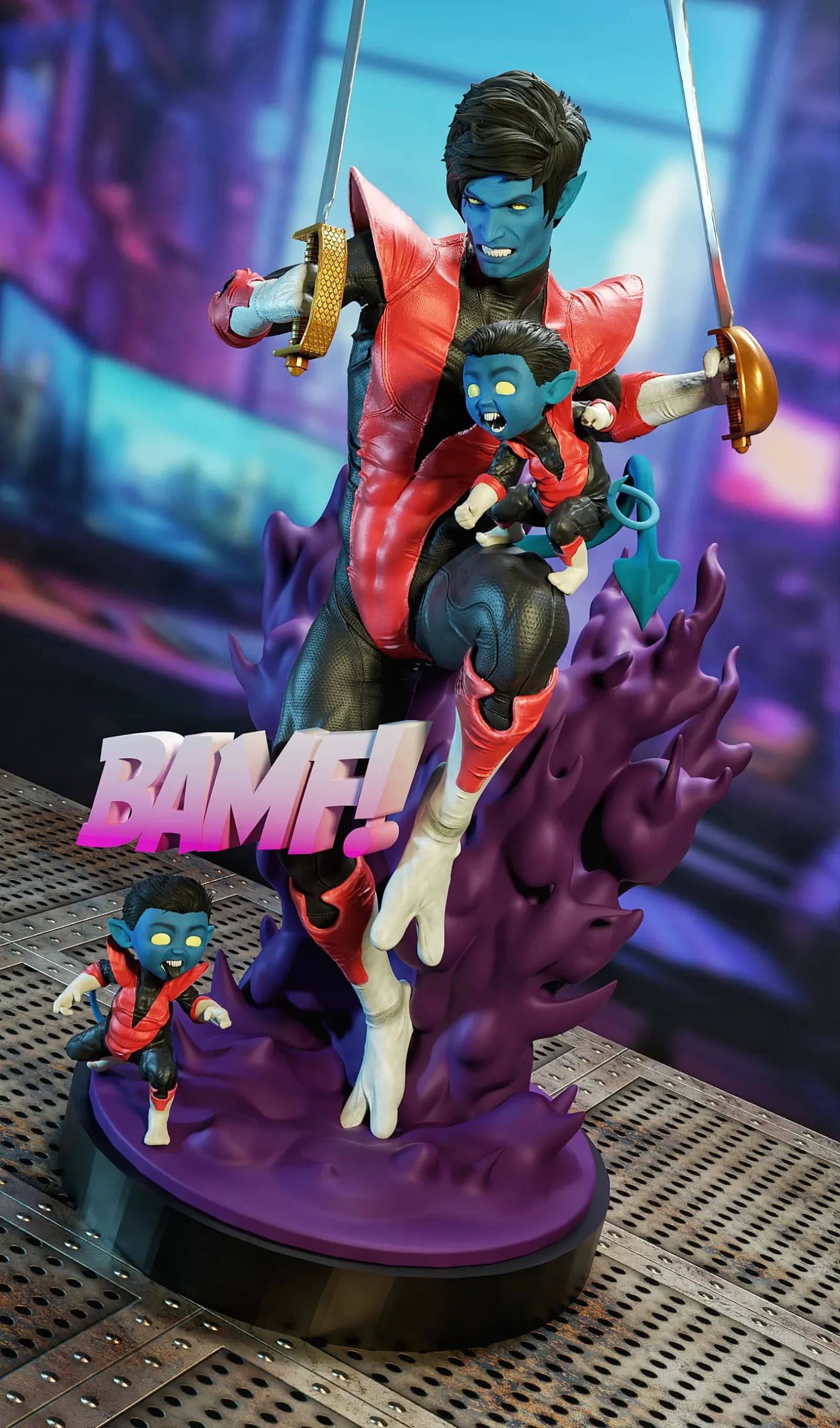 STL - Nightcrawler figura de acción render 4